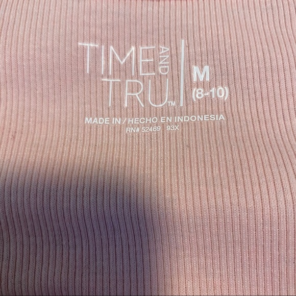 TIME AND TRU Partial Button Down Tee Light Pink Size Medium - Picture 8 of 9